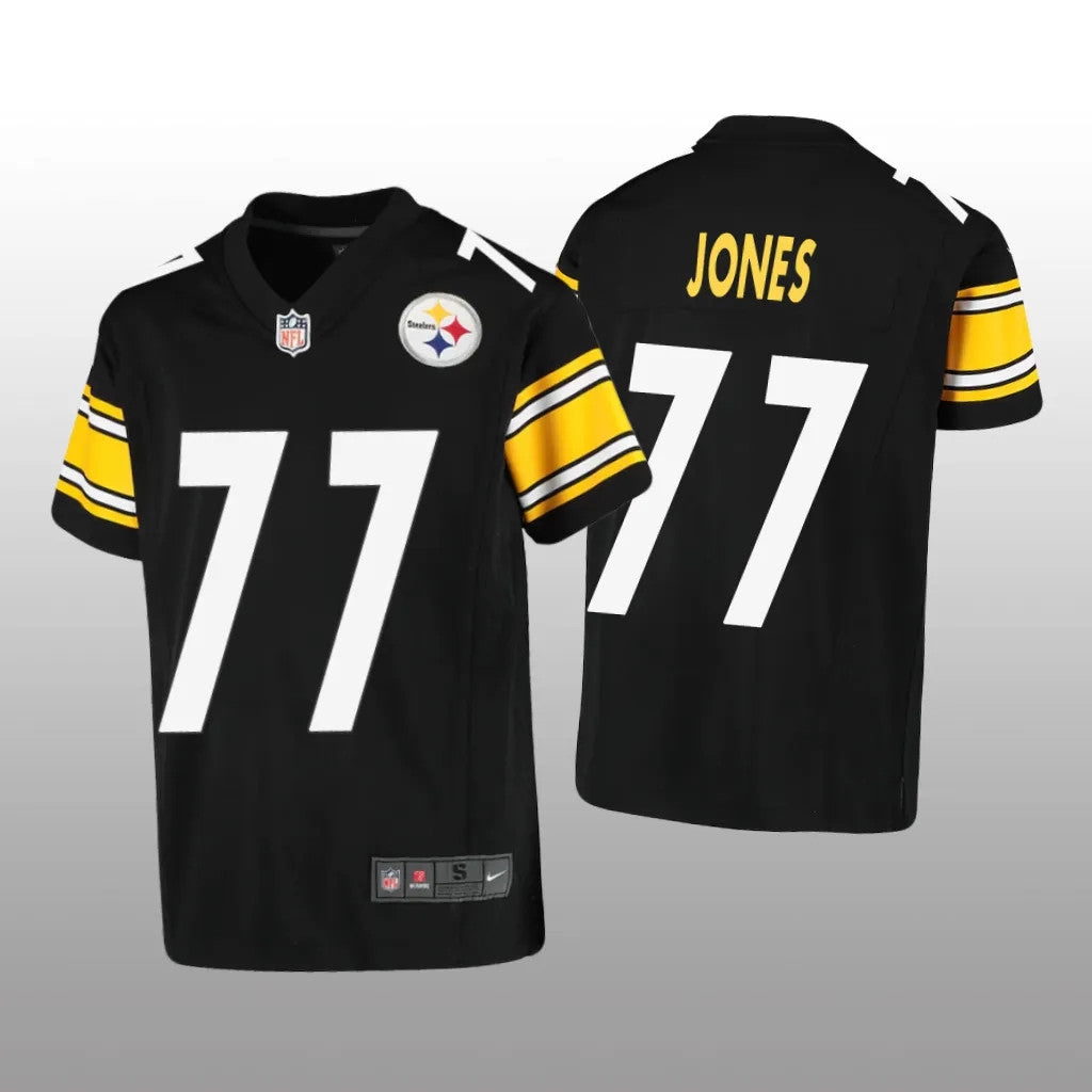 Pittsburgh Steelers Broderick Jones Black Jersey Game Youth