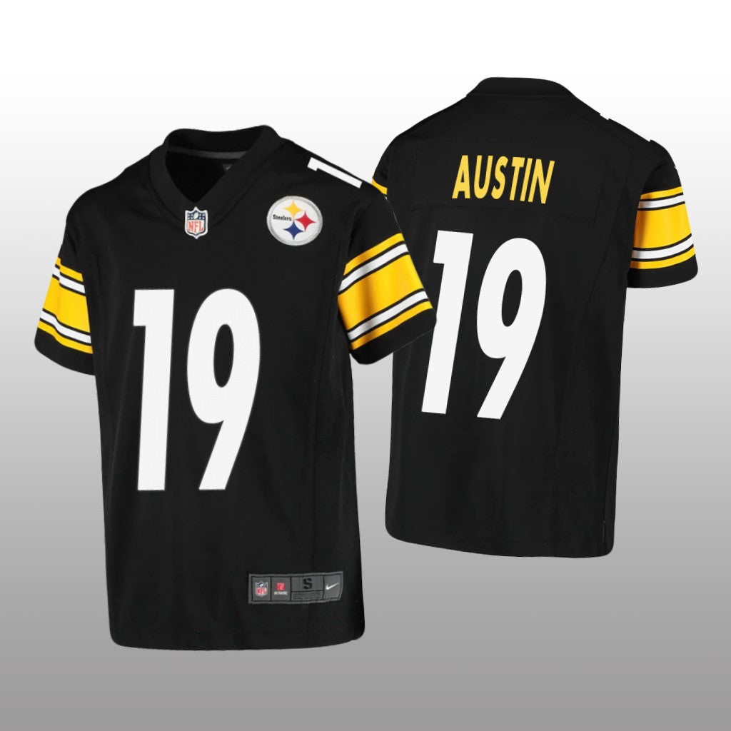 Pittsburgh Steelers Calvin Austin Black Jersey Game Youth