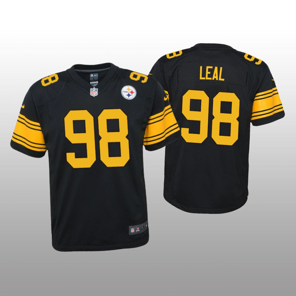 Pittsburgh Steelers DeMarvin Leal Black Jersey Alternate Game Youth