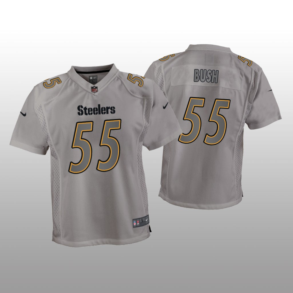 Pittsburgh Steelers Devin Bush Gray Jersey Atmosphere Fashion Game Youth