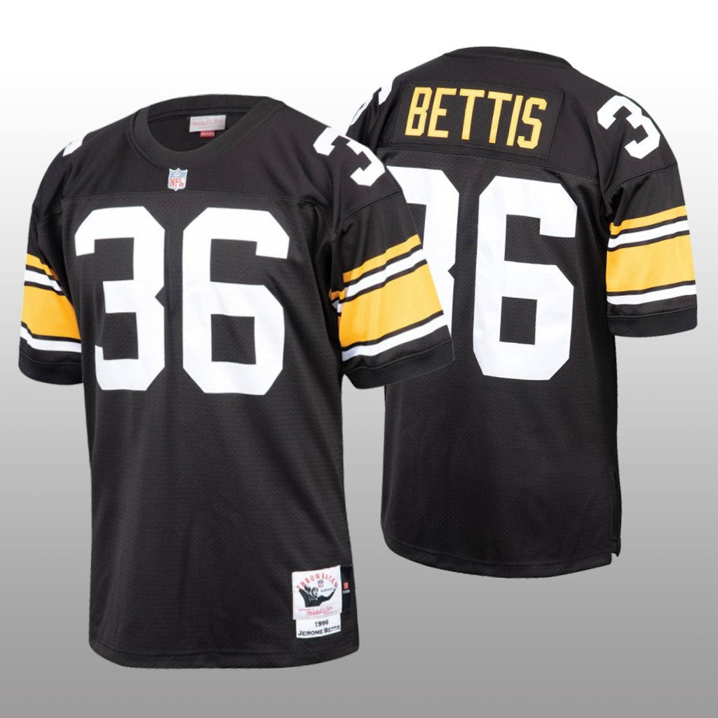 Pittsburgh Steelers Jerome Bettis Mitchell & Ness Black Throwback 1996 Jersey Men's
