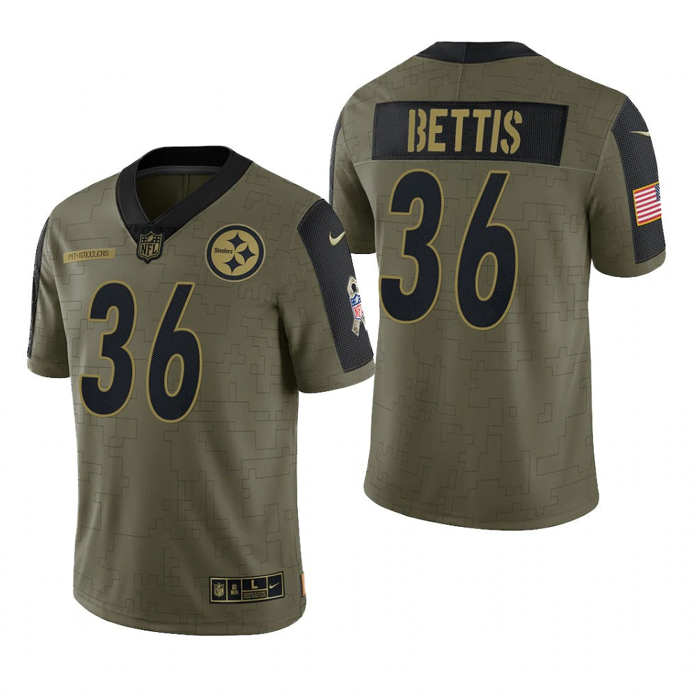 Pittsburgh Steelers Jerome Bettis Olive Limited Jersey Salute To Service Men's