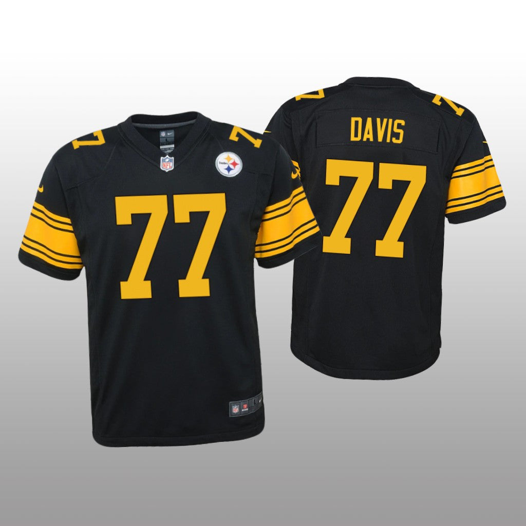 Pittsburgh Steelers Jesse Davis Black Jersey Alternate Game Youth