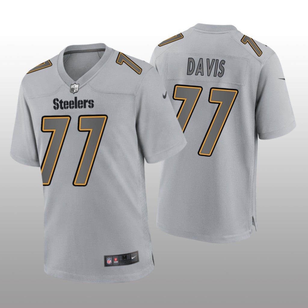 Pittsburgh Steelers Jesse Davis Gray Jersey Atmosphere Fashion Game Men's