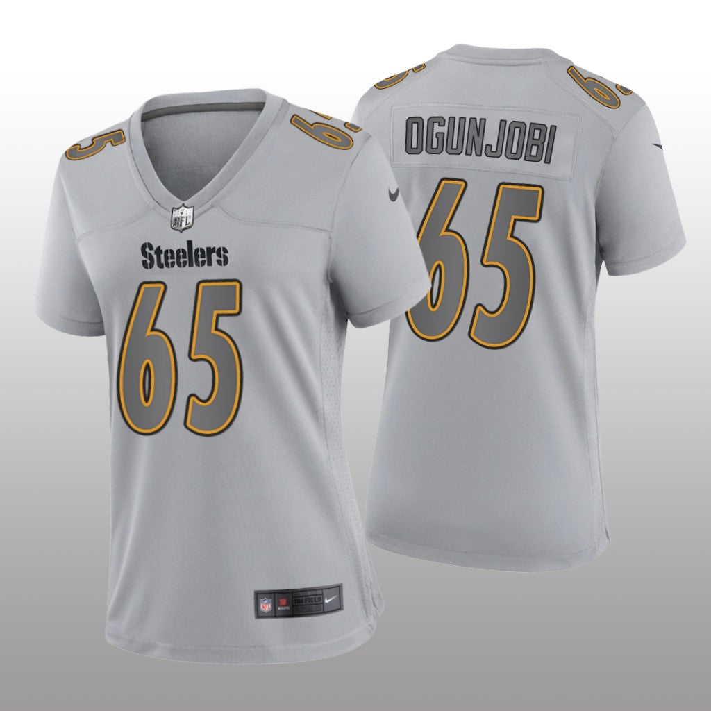 Pittsburgh Steelers Larry Ogunjobi Gray Jersey Atmosphere Fashion Game Women's