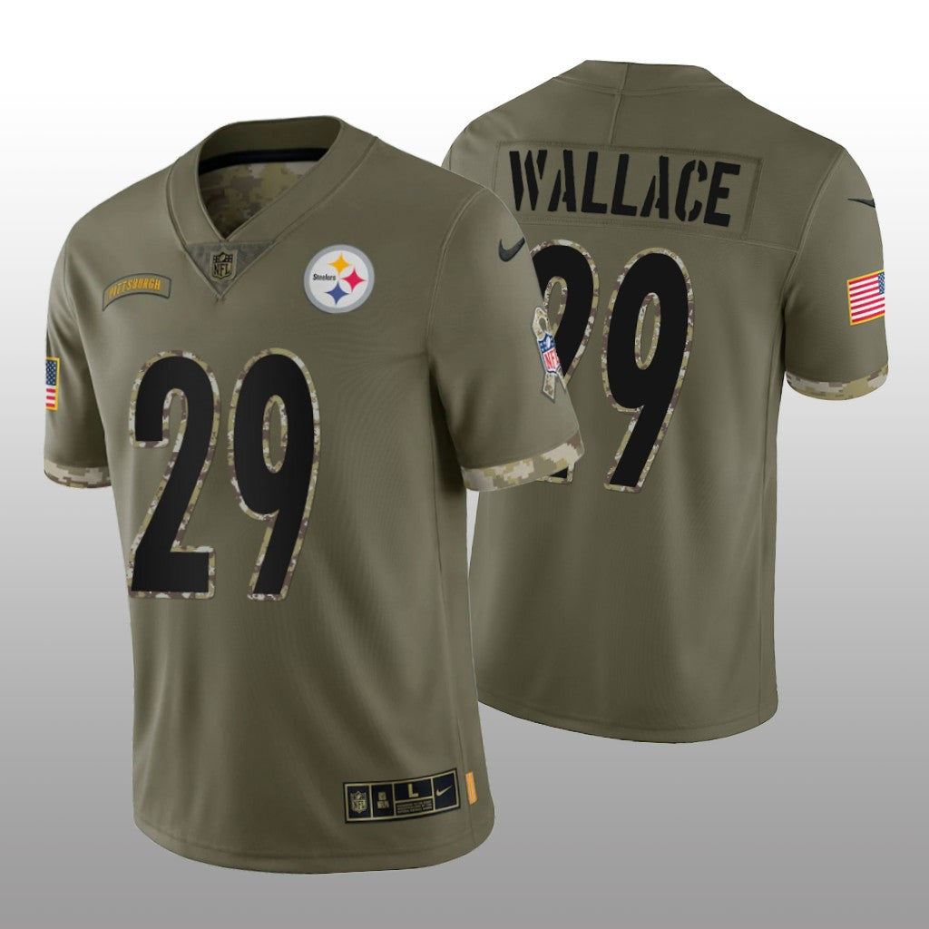 Pittsburgh Steelers Levi Wallace Olive Limited Jersey Salute To Service Men's
