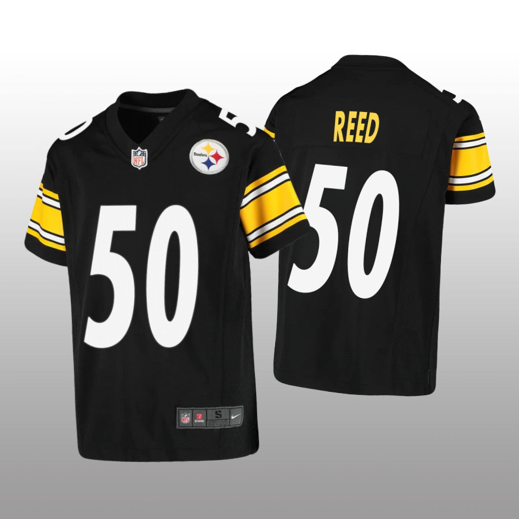 Pittsburgh Steelers Malik Reed Black Jersey Game Youth