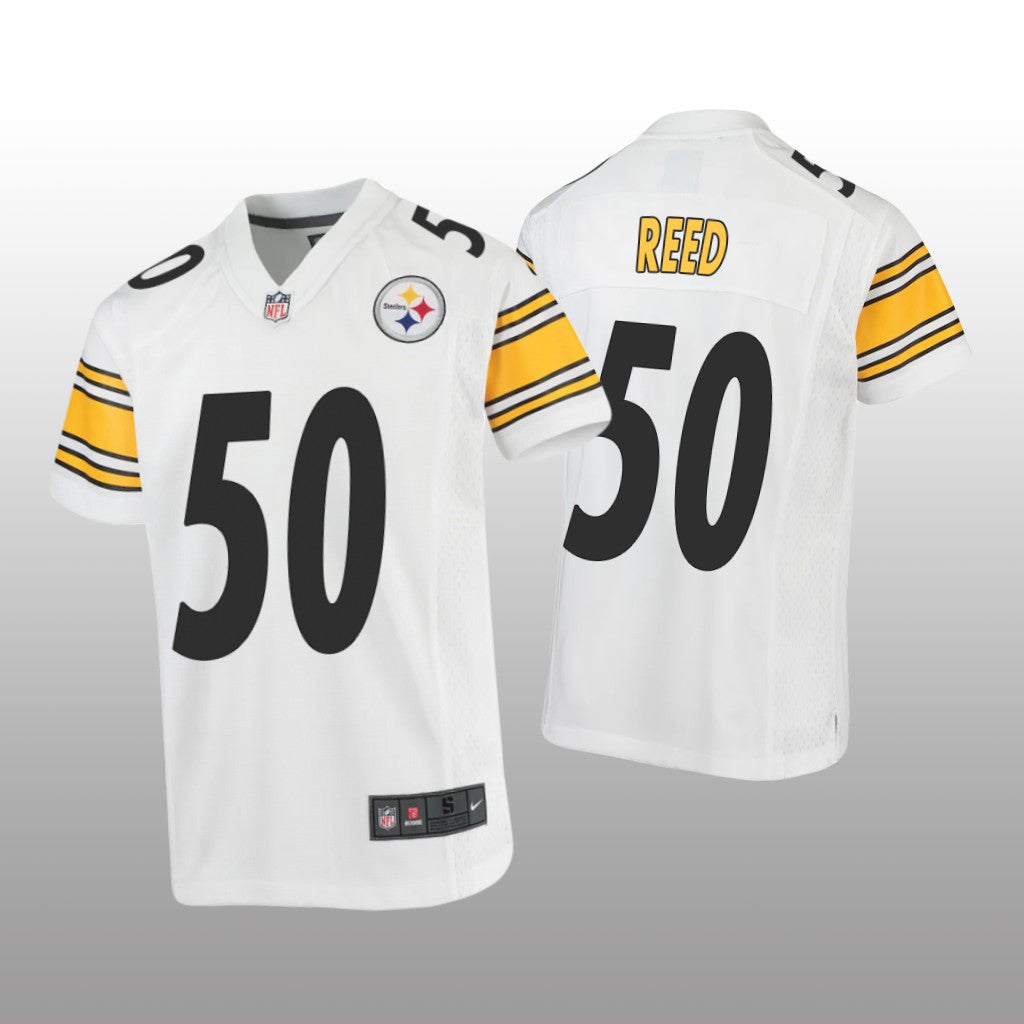 Pittsburgh Steelers Malik Reed White Jersey Game Youth