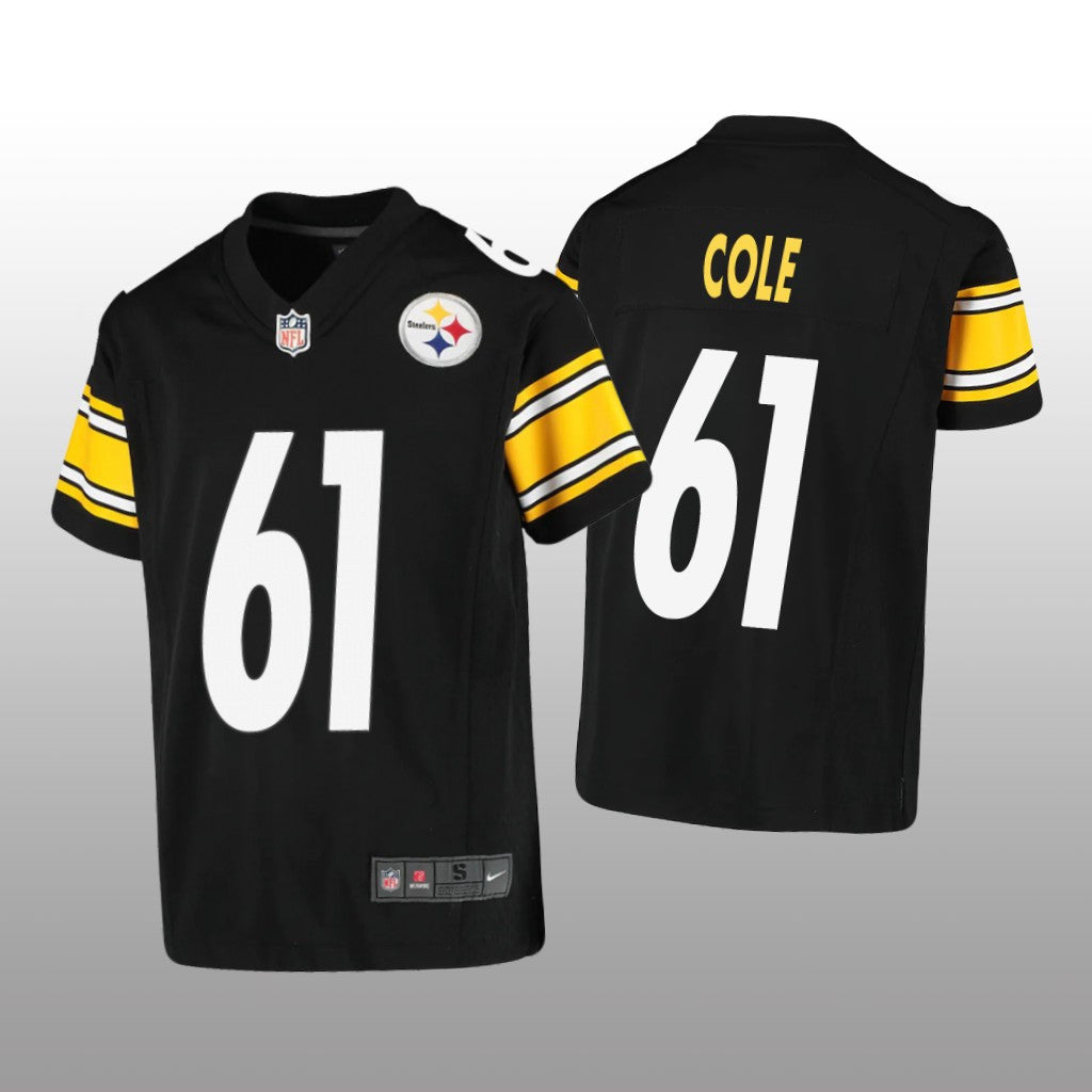 Pittsburgh Steelers Mason Cole Black Jersey Game Youth