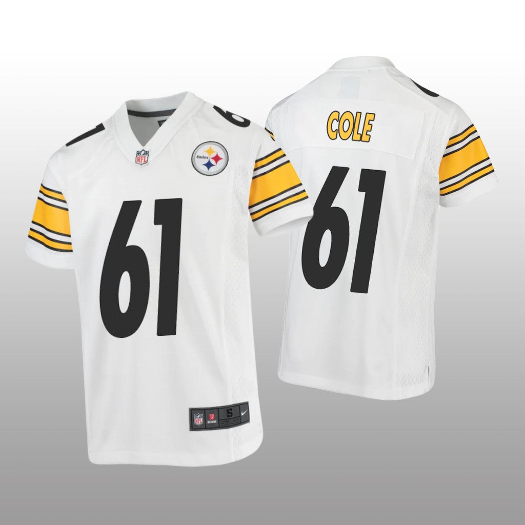 Pittsburgh Steelers Mason Cole White Jersey Game Youth