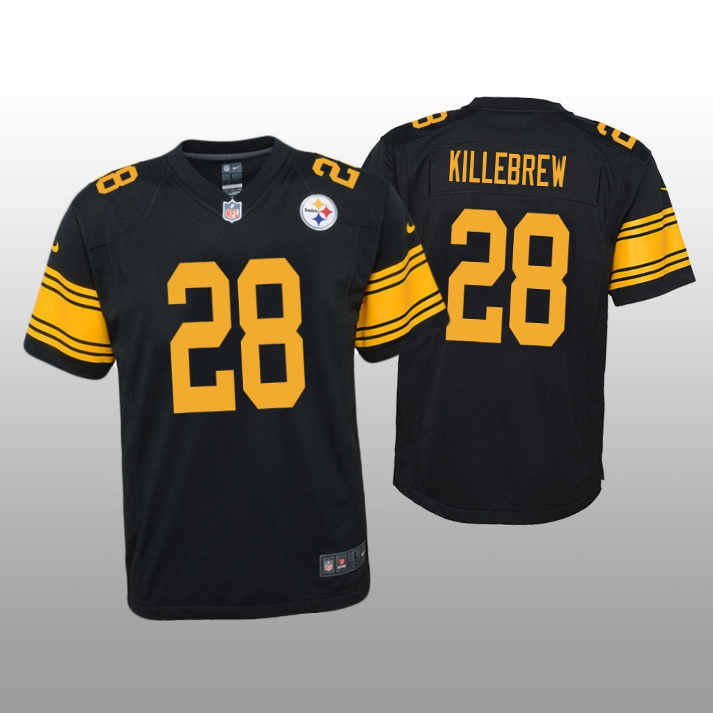 Pittsburgh Steelers Miles Killebrew Black Jersey Color Rush Game Youth