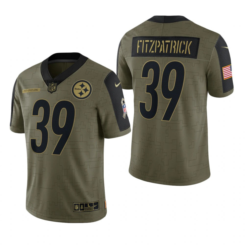 Pittsburgh Steelers Minkah Fitzpatrick Olive Limited Jersey Salute To Service Men's