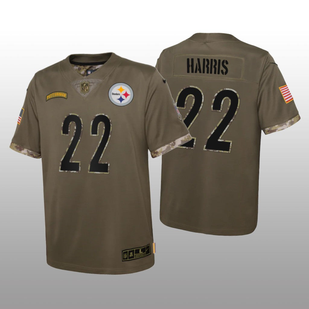 Pittsburgh Steelers Najee Harris Olive Limited Jersey Salute To Service Youth