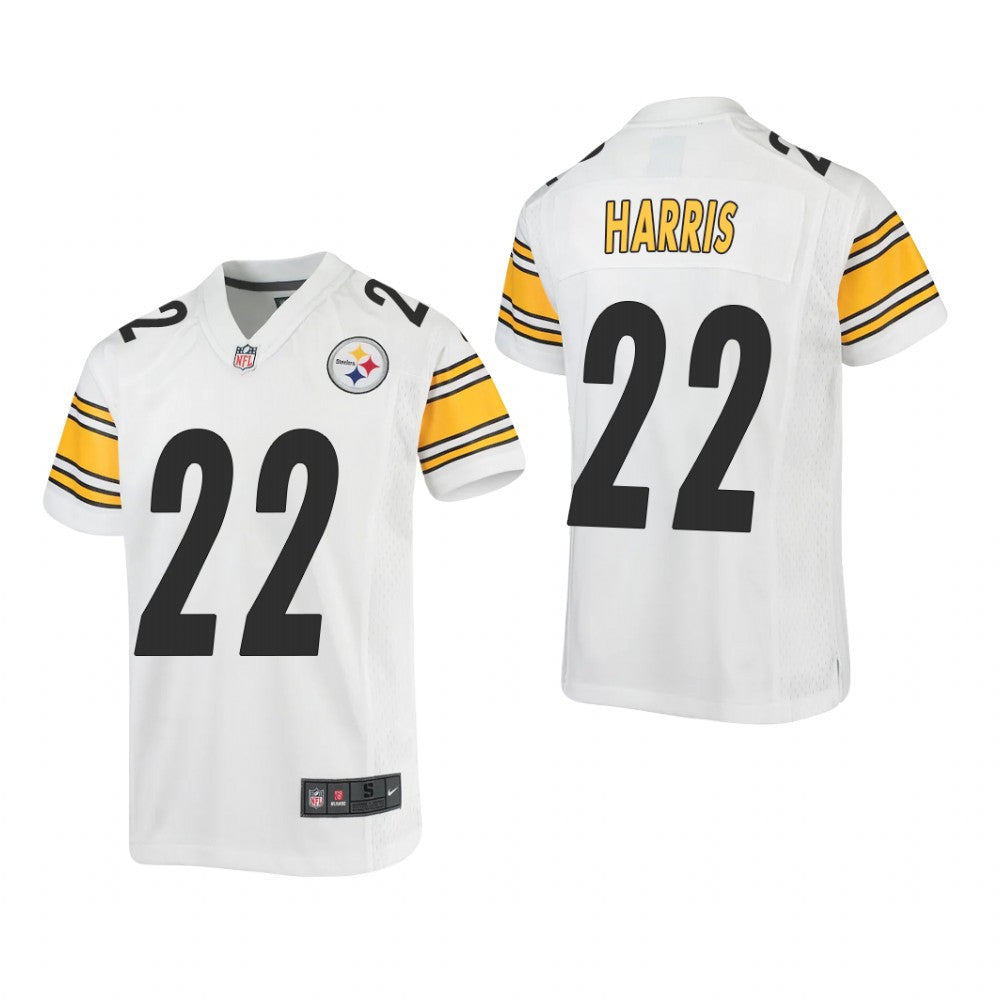 Pittsburgh Steelers Najee Harris White Jersey Game Youth
