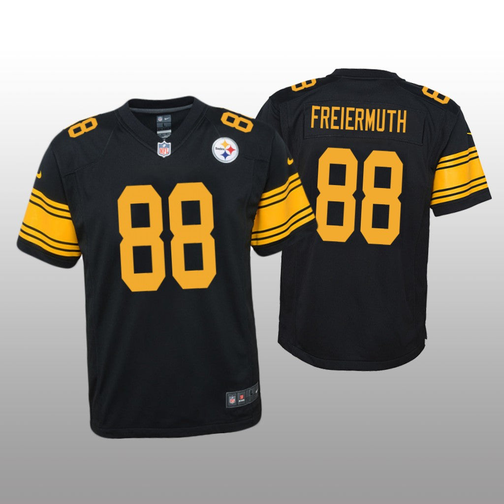 Pittsburgh Steelers Pat Freiermuth Black Jersey Color Rush Game Youth