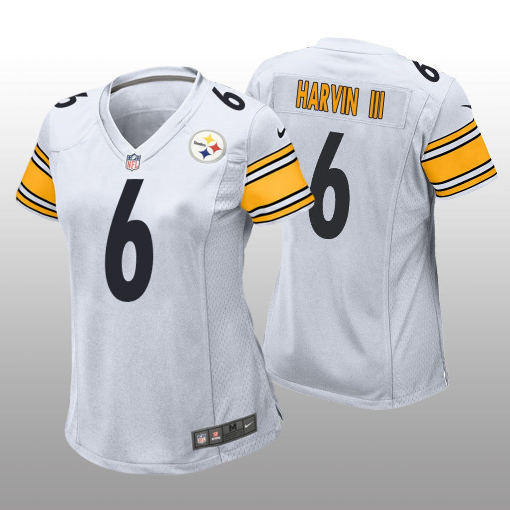 Pittsburgh Steelers Pressley Harvin III White Jersey Game Women's