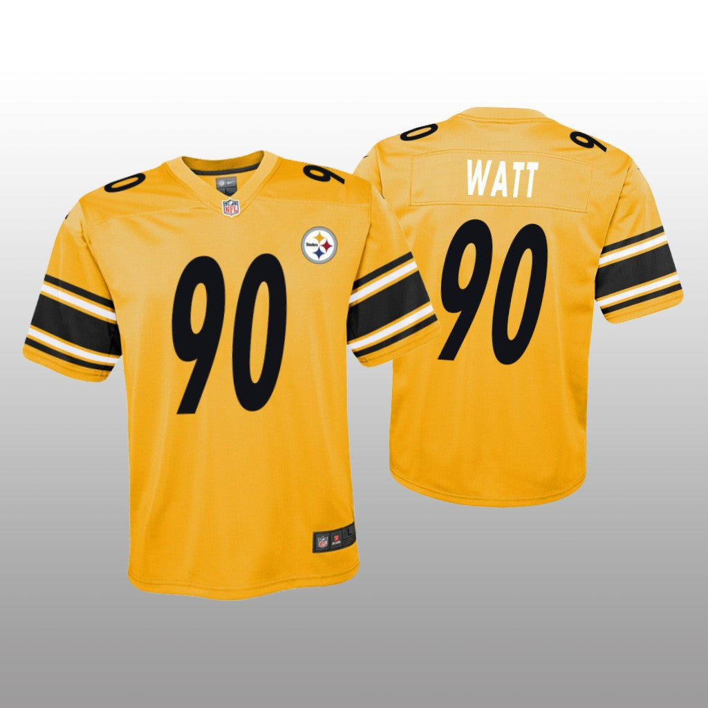 Pittsburgh Steelers T.J. Watt Gold Jersey Inverted Game Youth