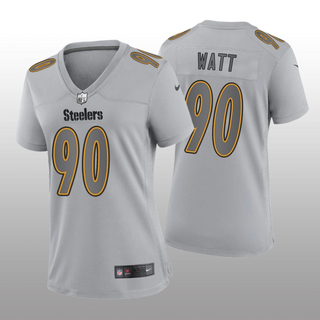 Pittsburgh Steelers T.J. Watt Gray Jersey Atmosphere Fashion Game Women's