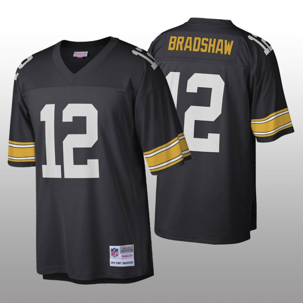 Pittsburgh Steelers Terry Bradshaw Mitchell & Ness Black Legacy Jersey Men's