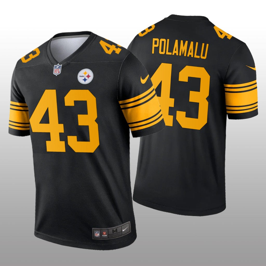Pittsburgh Steelers Troy Polamalu Black Jersey Alternate Legend Men's