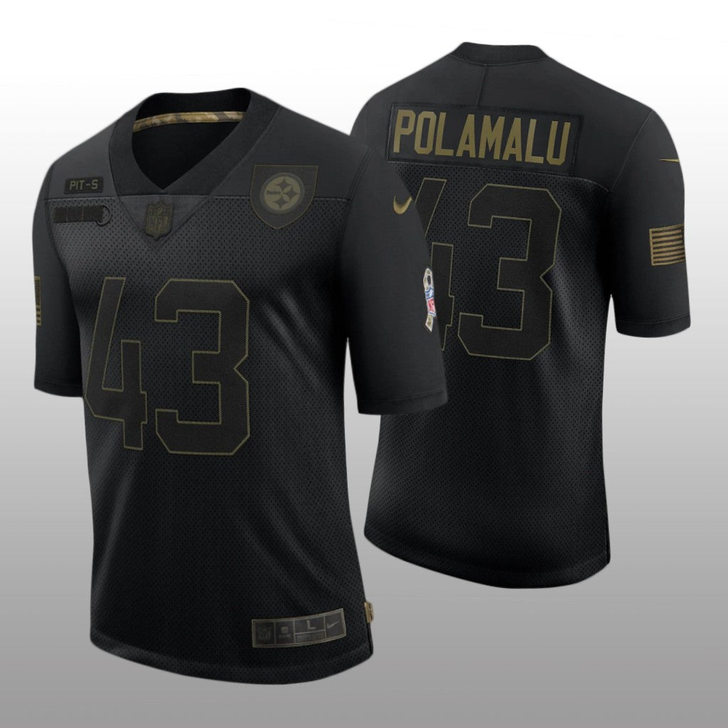 Pittsburgh Steelers Troy Polamalu Black Limited Jersey Salute to Service Men's