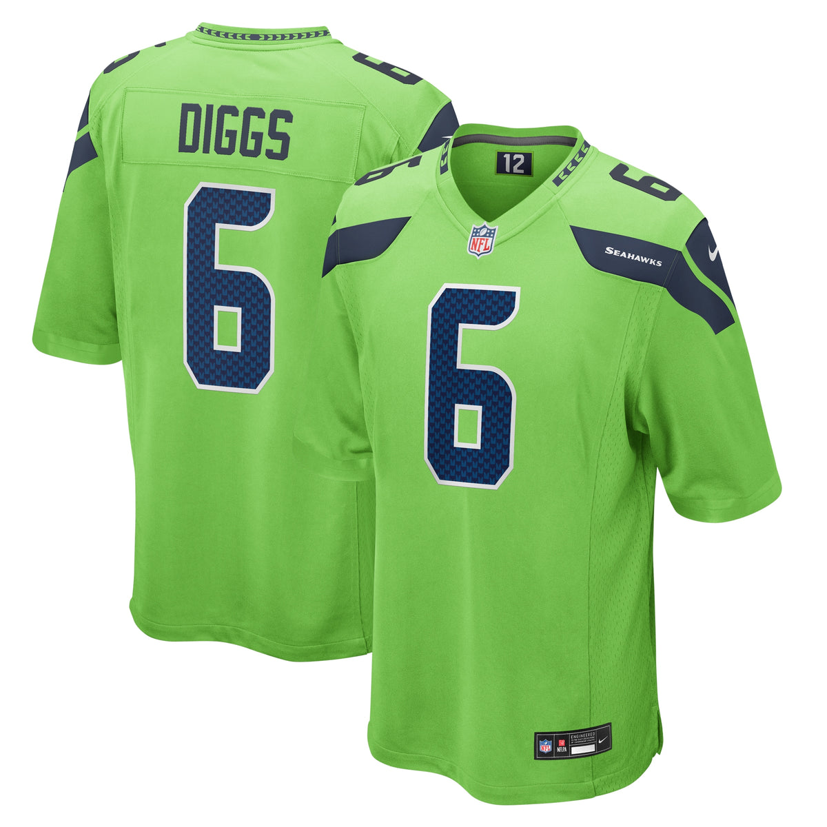 Quandre Diggs Seattle Seahawks Nike Game Jersey Neon Green