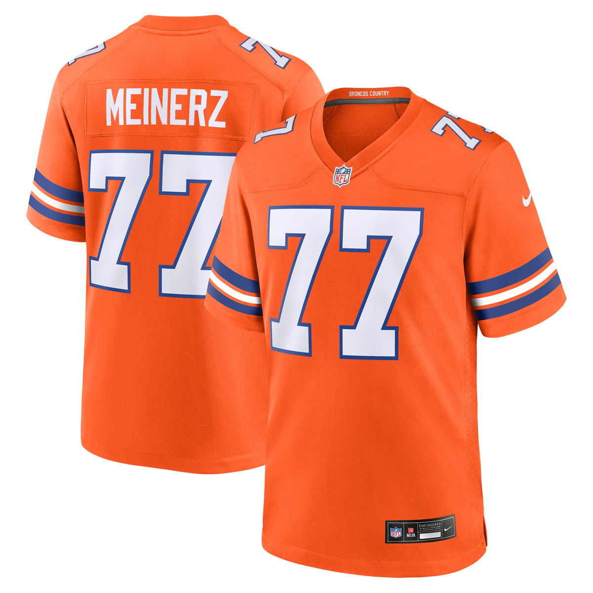 Quinn Meinerz Denver Broncos Nike Mile High Collection 1977 Throwback Player Game Jersey Orange