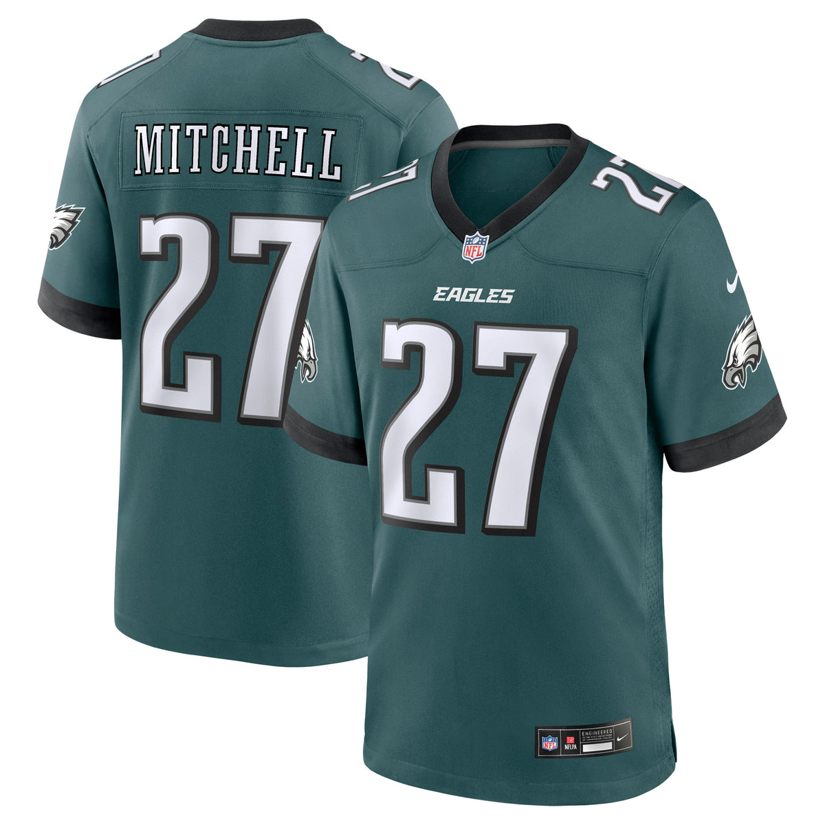 Quinyon Mitchell Philadelphia Eagles Nike 2024 NFL Draft First Round Pick Player Game Jersey Midnight Green