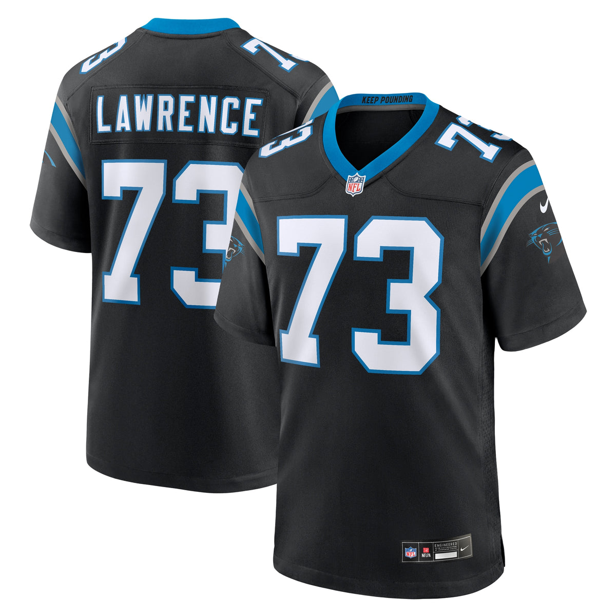 Rashard Lawrence Carolina Panthers Nike Game Jersey Black