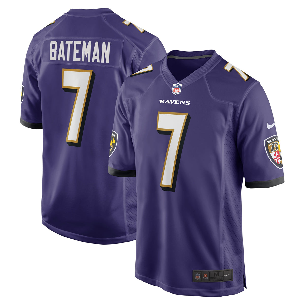 Rashod Bateman Baltimore Ravens Nike Game Player Jersey Purple