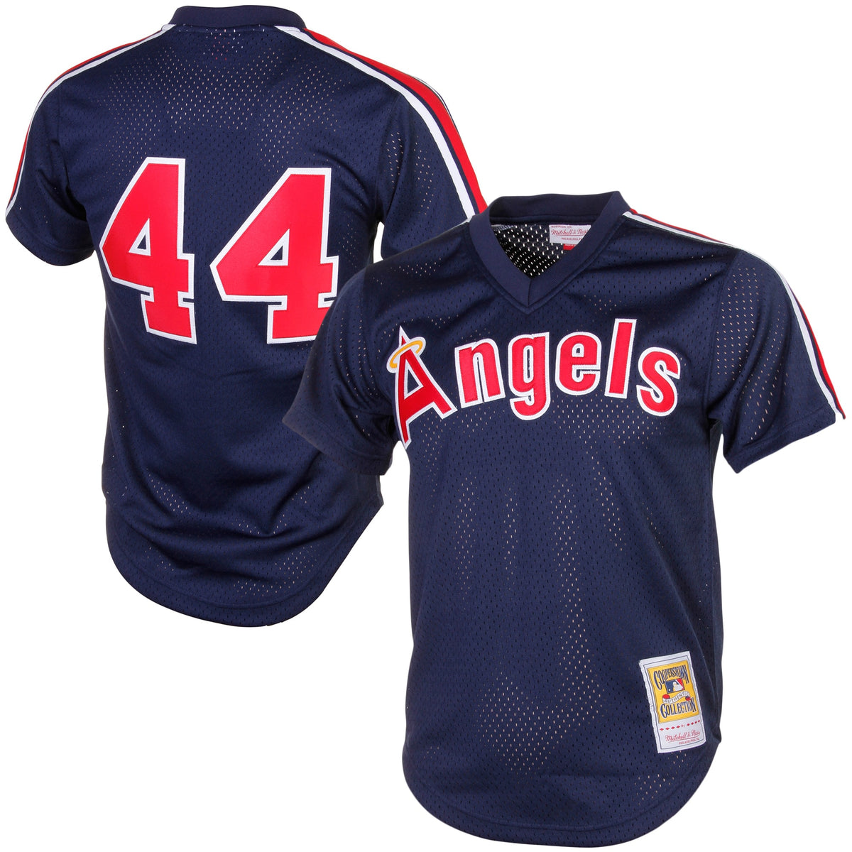 Reggie Jackson California Angels Mitchell Ness Cooperstown Mesh Batting Practice Jersey Navy