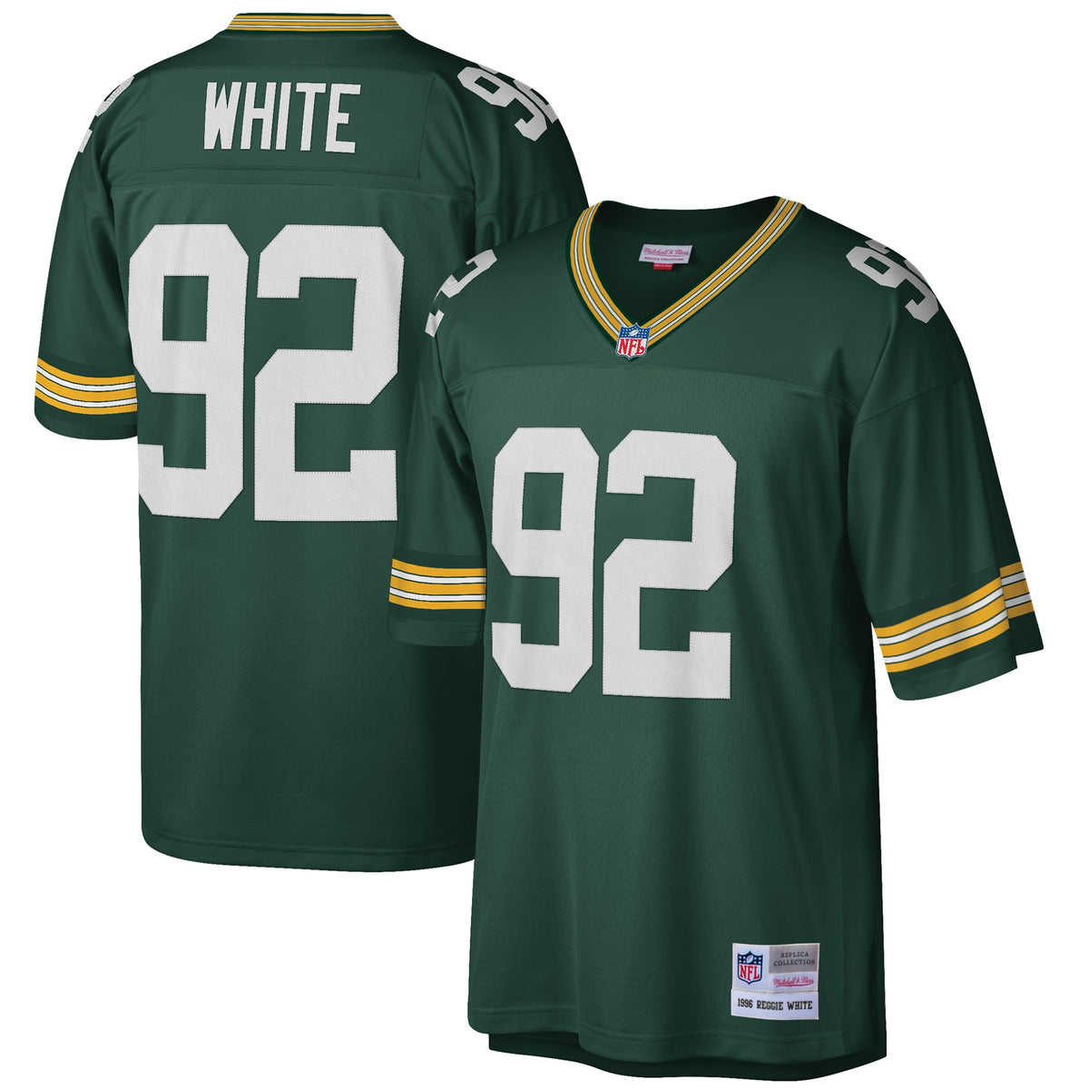 Reggie White Green Bay Packers Mitchell Ness Big Tall 1996 Retired Player Replica Jersey Green
