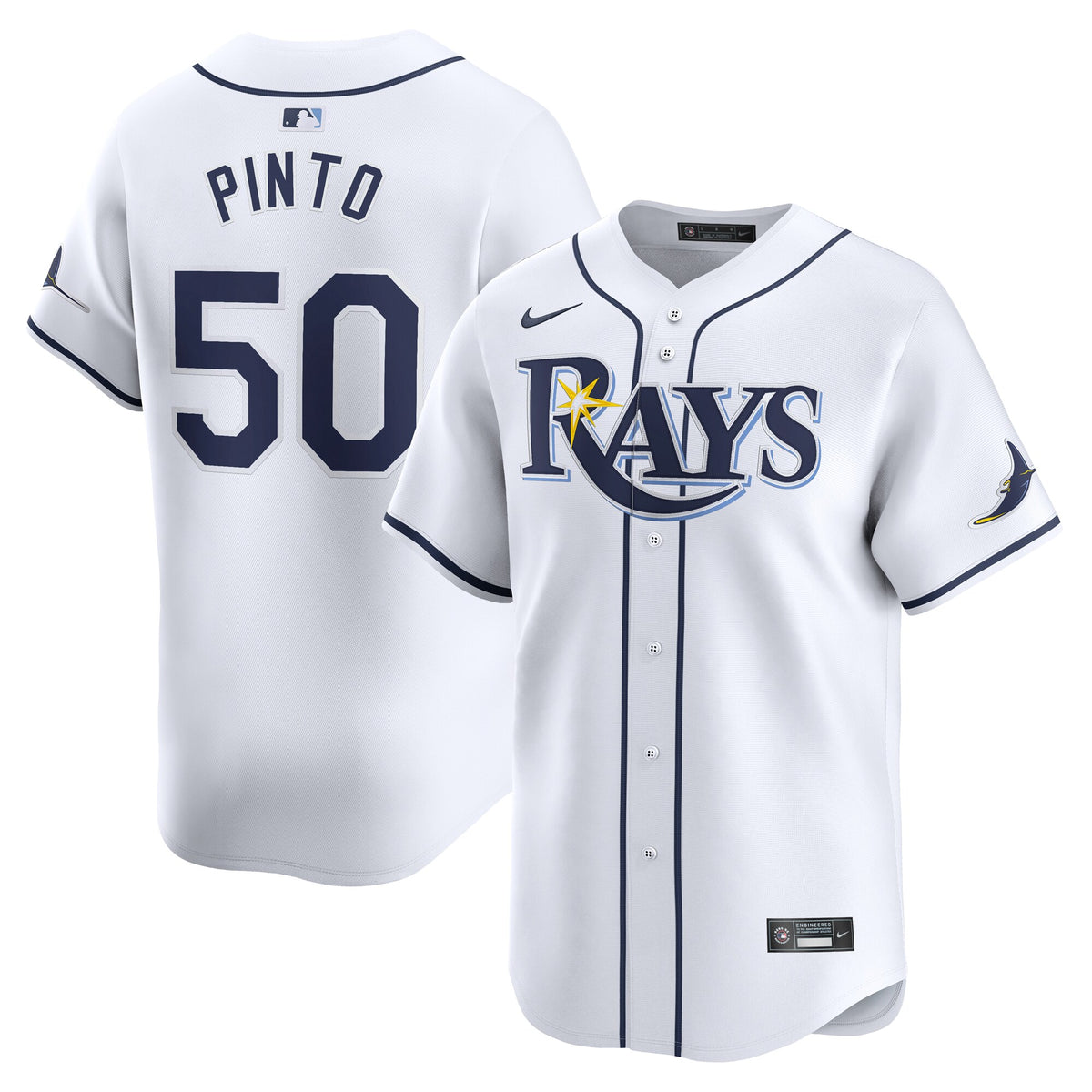 Rene Pinto Tampa Bay Rays Nike Home Limited Player Jersey White