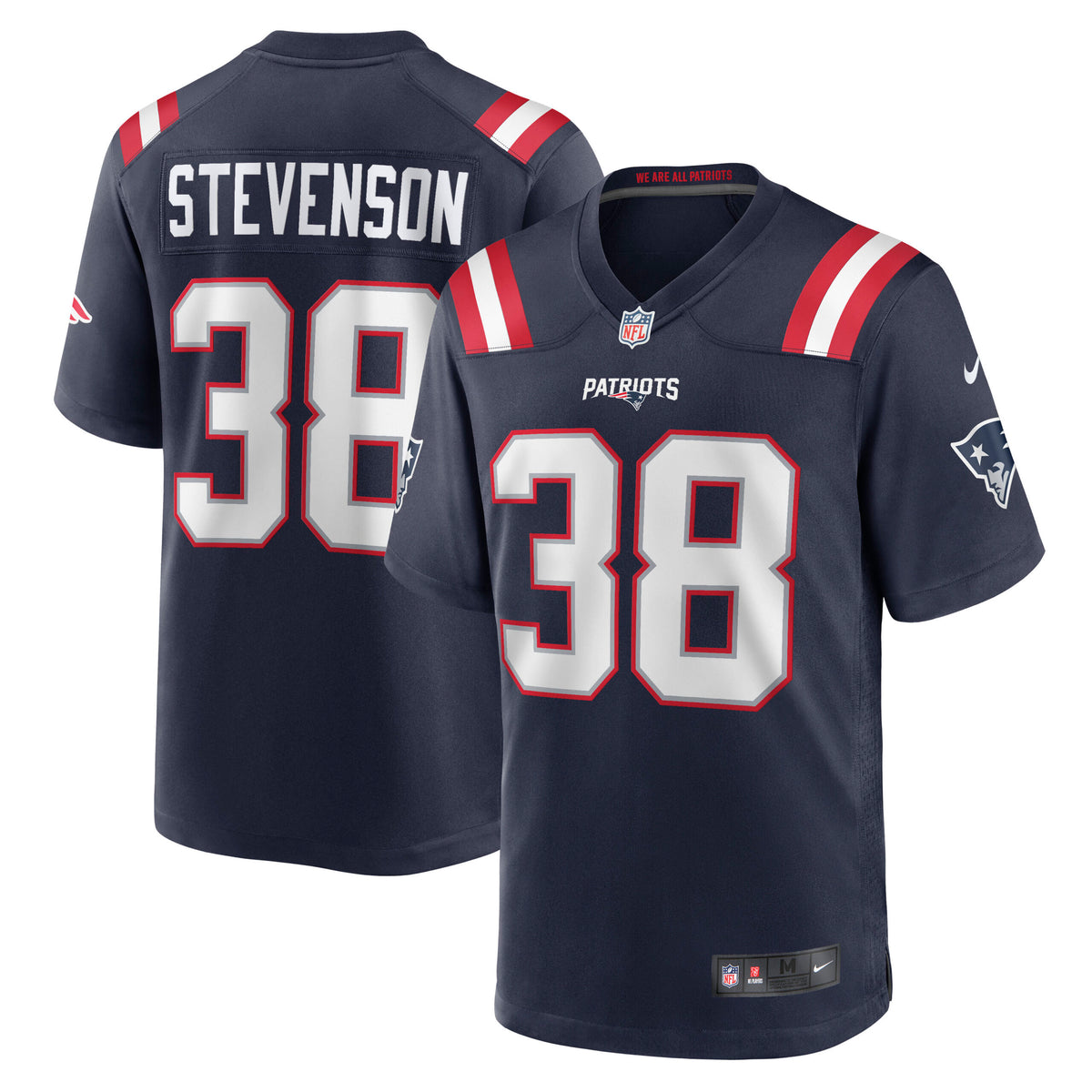 Rhamondre Stevenson New England Patriots Nike Game Jersey Navy