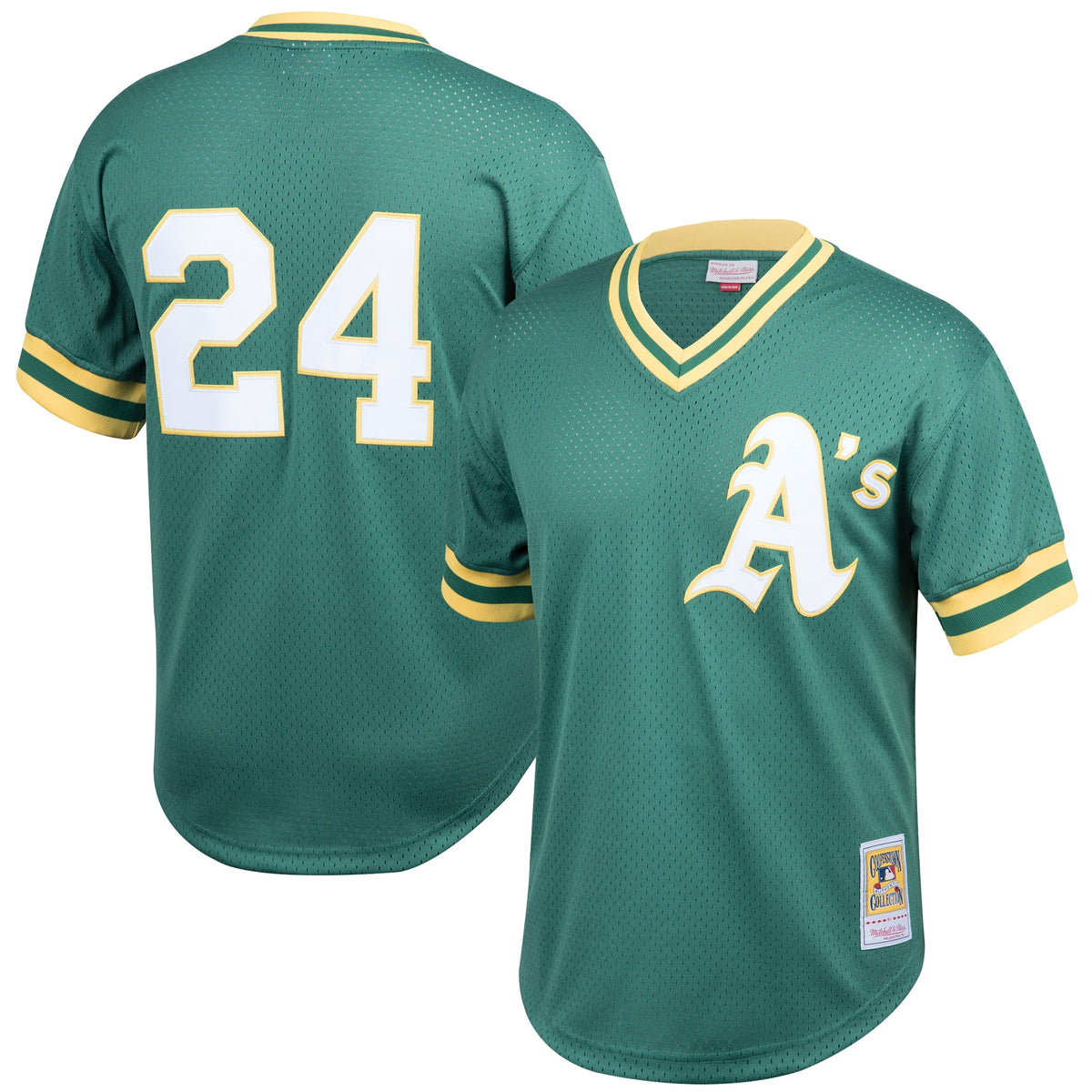 Rickey Henderson Oakland Athletics Mitchell Ness Cooperstown Collection Big Tall Mesh Batting Practice Jersey Green