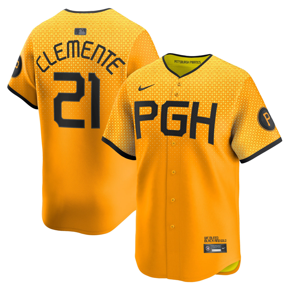 Roberto Clemente Pittsburgh Pirates Nike City Connect Limited Player Jersey Gold