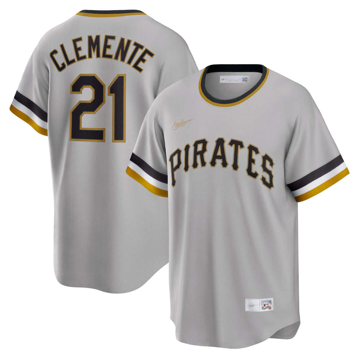 Roberto Clemente Pittsburgh Pirates Nike Road Cooperstown Collection Player Jersey Gray