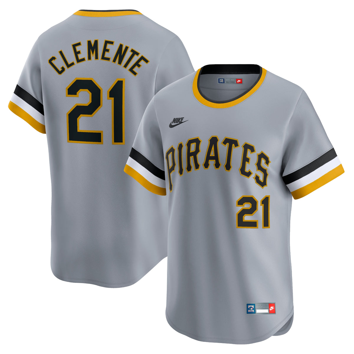 Roberto Clemente Pittsburgh Pirates Nike Throwback Cooperstown Collection Limited Jersey Gray