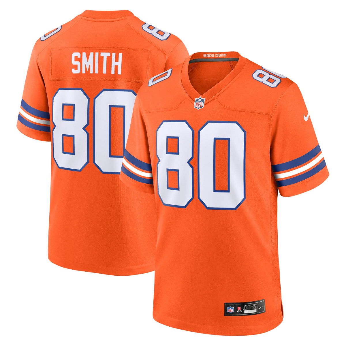 Rod Smith Denver Broncos Nike Mile High Collection 1977 Throwback Retired Player Game Jersey Orange