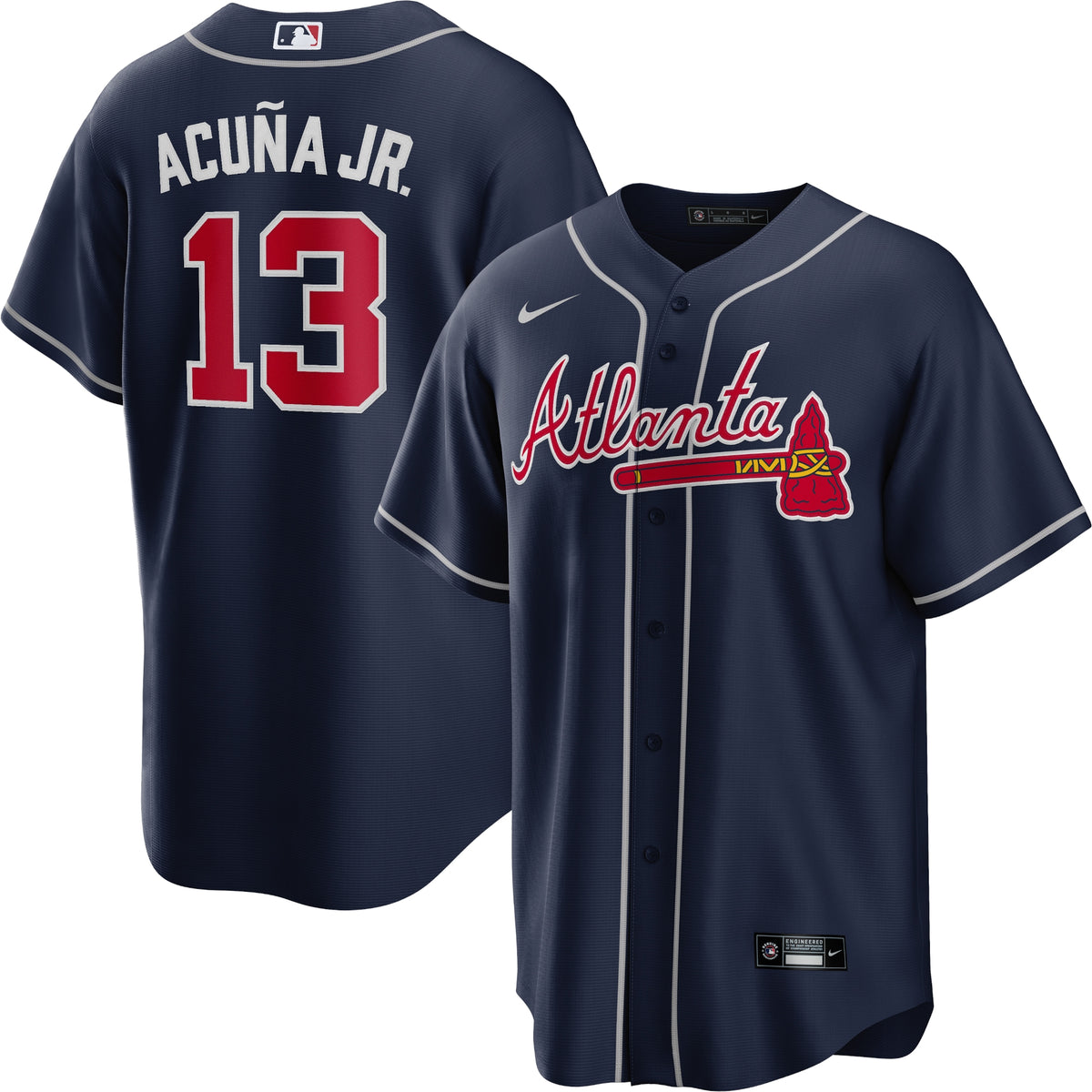 Ronald Acuí±a Jr. Atlanta Braves Nike Big Tall Alternate Replica Player Jersey Navy