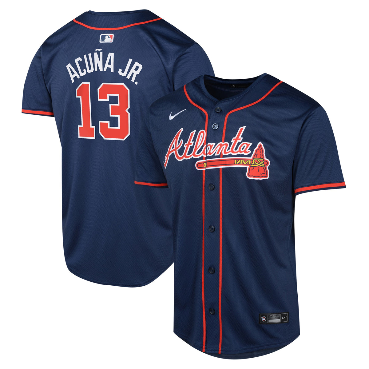 Ronald Acuí±a Jr. Atlanta Braves Nike Youth Alternate Limited Player Jersey Navy