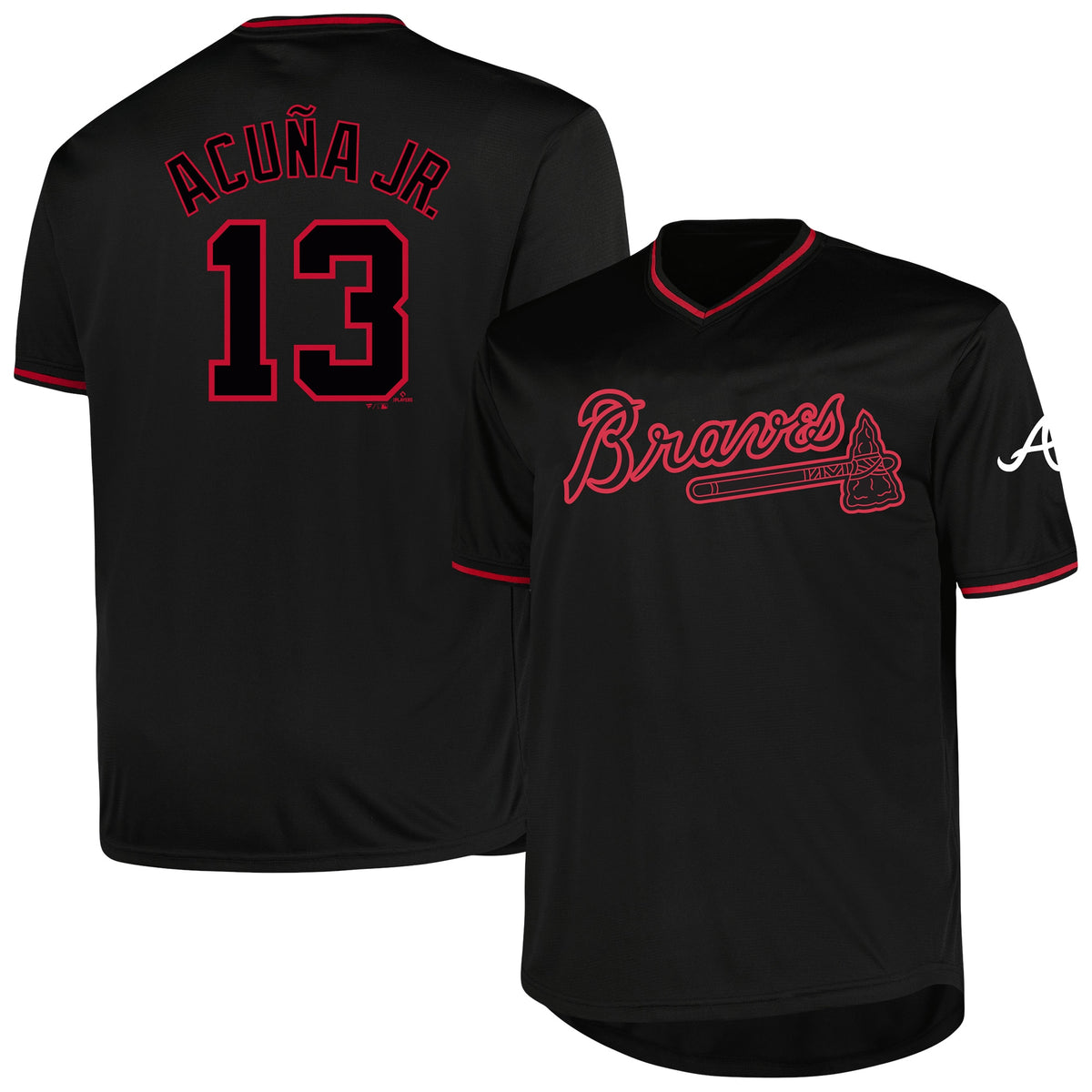 Ronald Acuí±a Jr. Atlanta Braves Profile Big Tall Pop Fashion Player Jersey Black