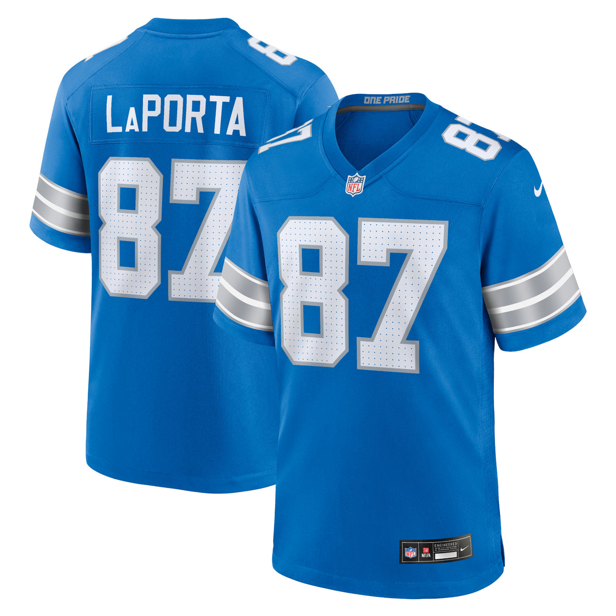Sam LaPorta Detroit Lions Nike Game Jersey Blue