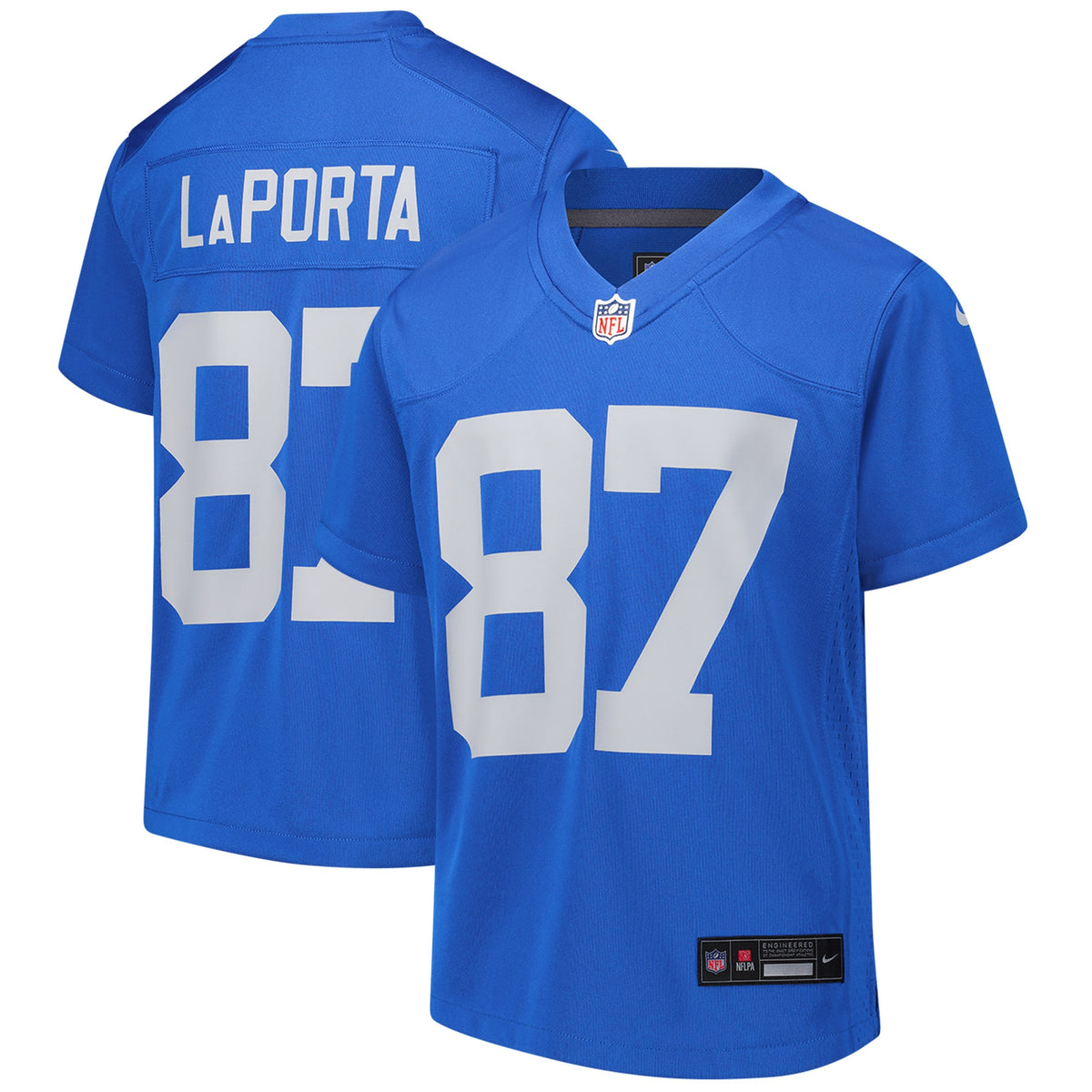 Sam LaPorta Detroit Lions Nike Youth Alternate Game Jersey Blue