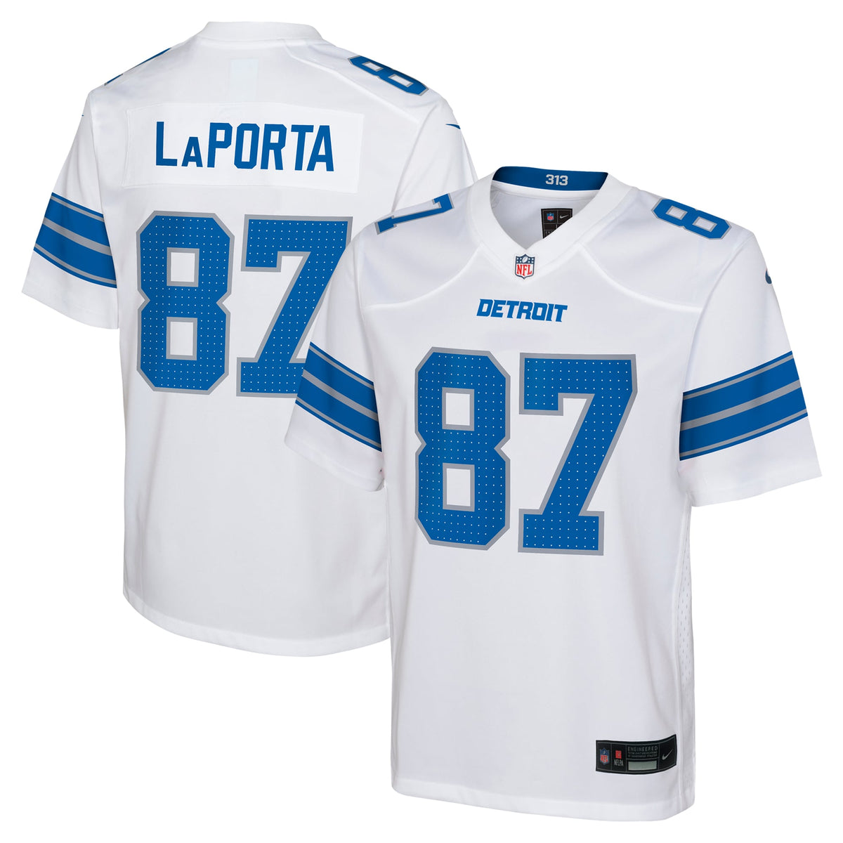 Sam LaPorta Detroit Lions Nike Youth Player Game Jersey White