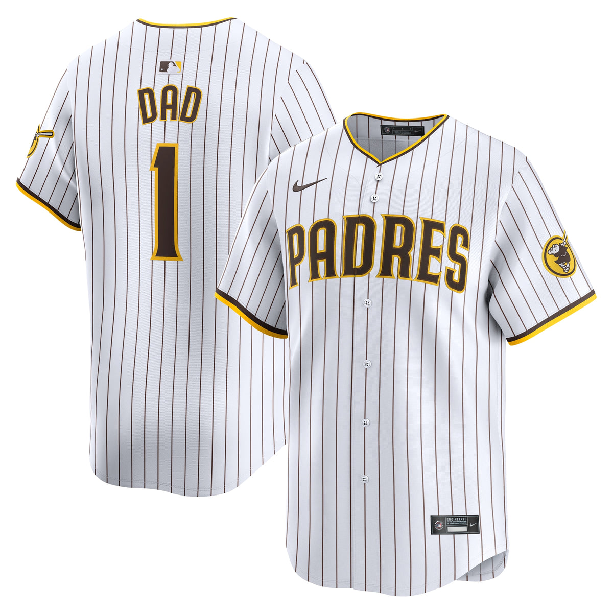 San Diego Padres Nike #1 Dad Home Limited Jersey White