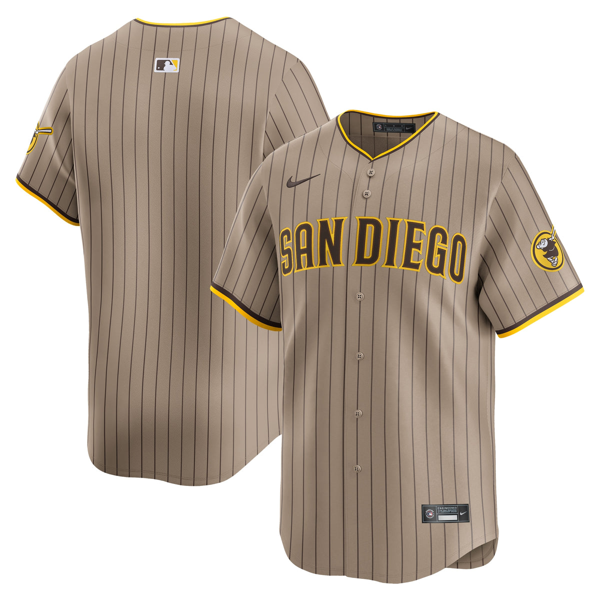 San Diego Padres Nike Alternate Limited Jersey Khaki