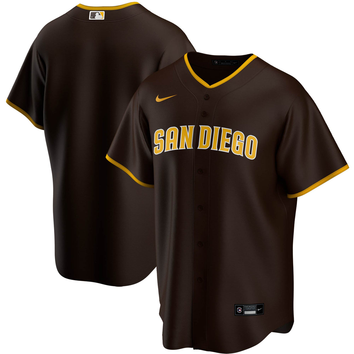 San Diego Padres Nike Road Replica Team Jersey Brown