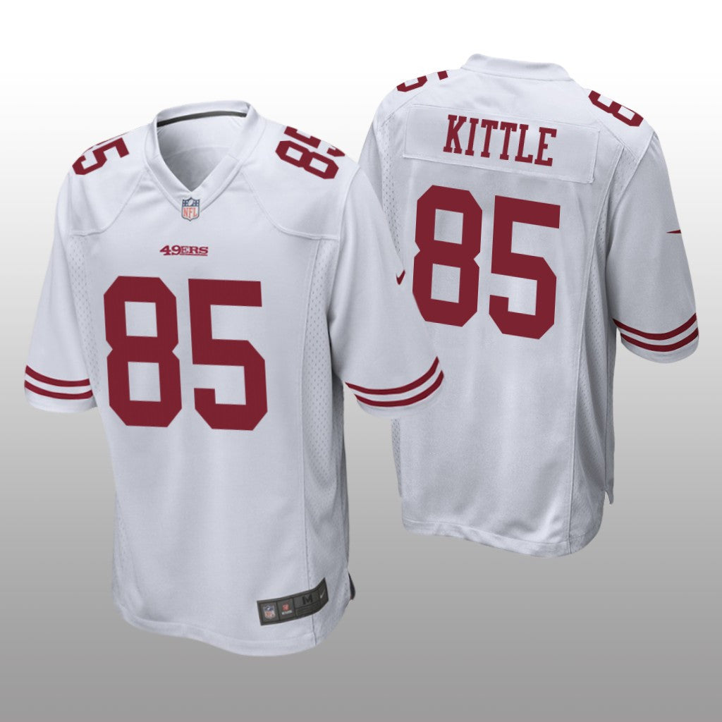 San Francisco 49ers #85 White Men's George Kittle Game Jersey
