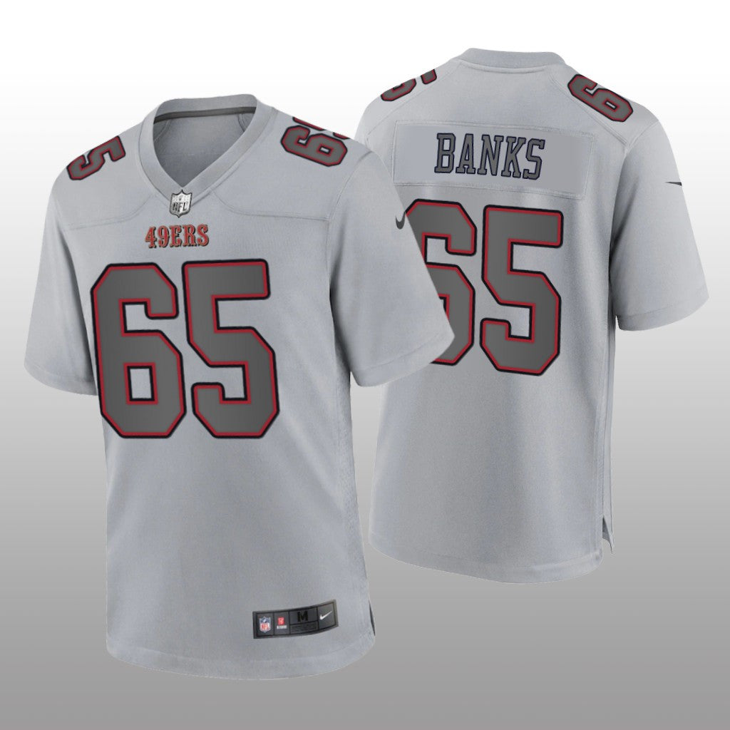 San Francisco 49ers Aaron Banks Gray Jersey Atmosphere Fashion Game Men's